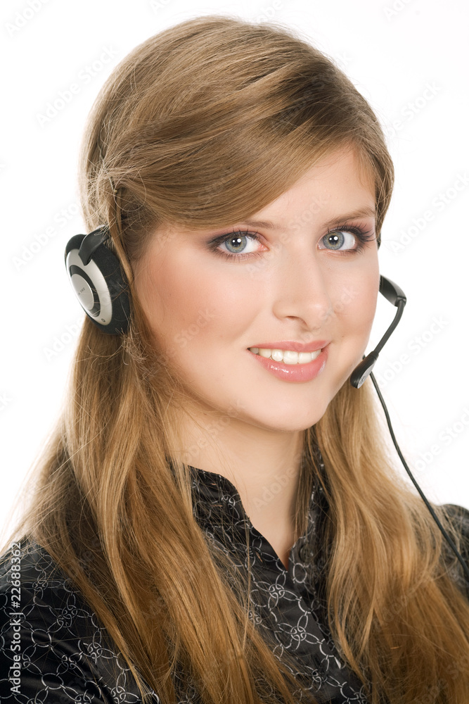 business customer support operator woman smiling business customer support operator woman smiling