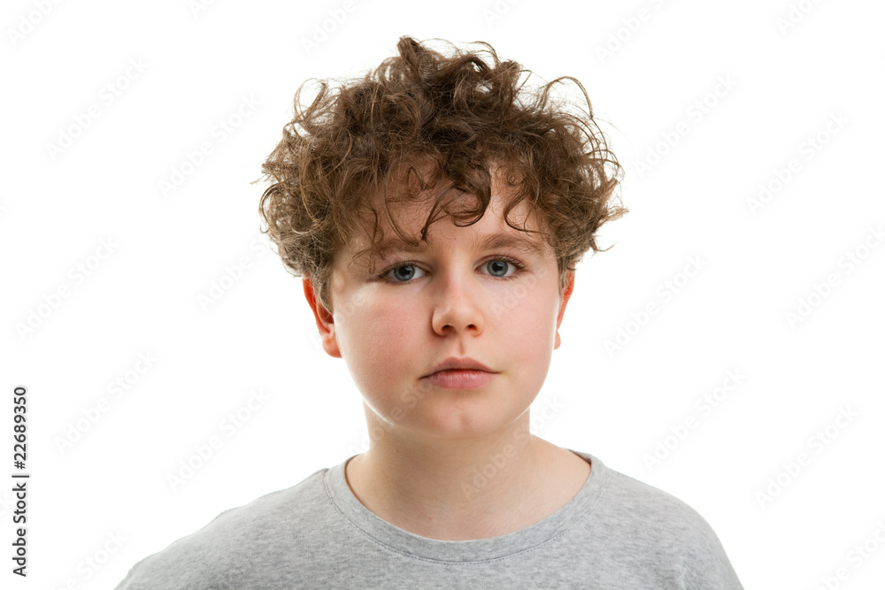 Portrait of young boy isolated on white background Portrait of young boy isolated on white background