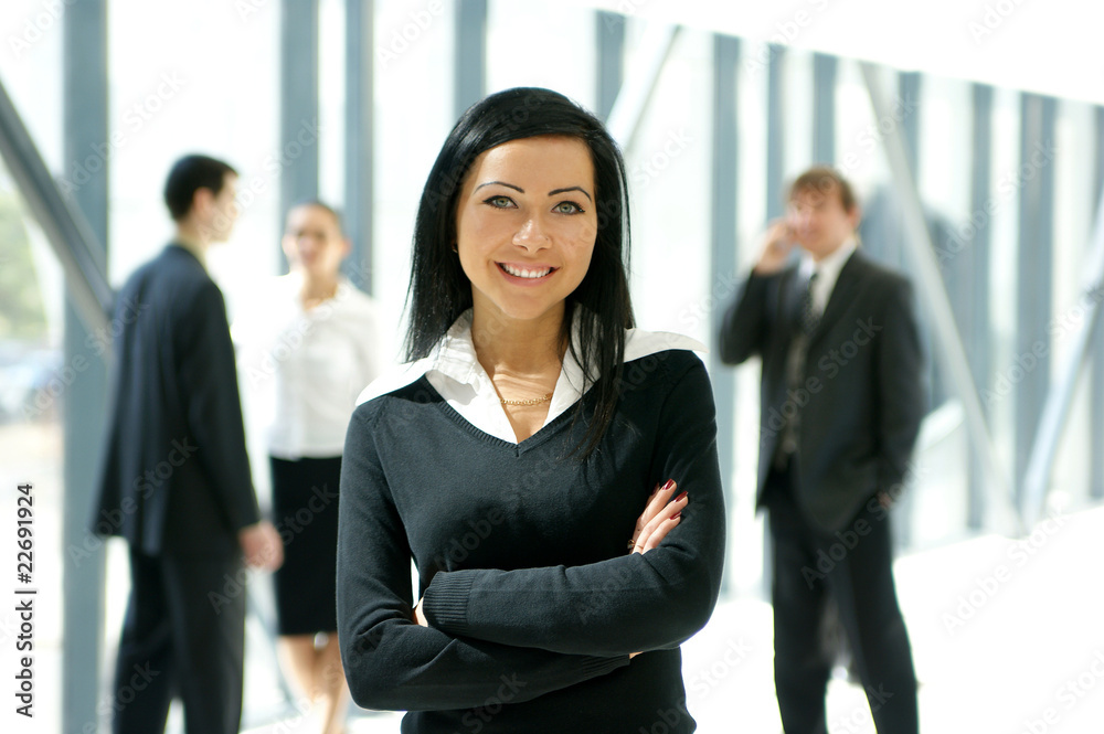 Group of five young and smart business people Group of five young and smart business people