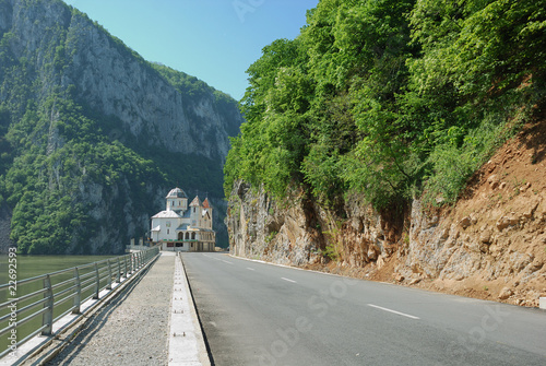 Mraconia monastery and his rocky environment on Danube photo