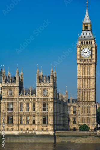 Big Ben Tower in Westminster in the summer morning  London  UK