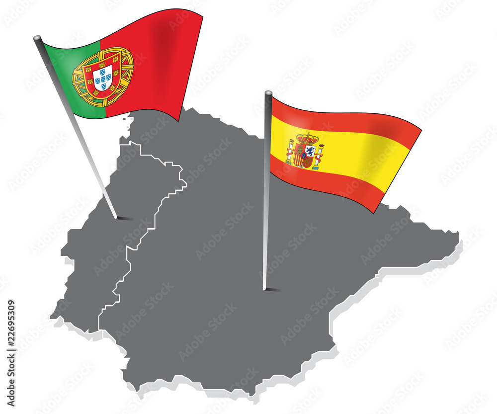 SpanienPortugal Landkarte Adobe Stock