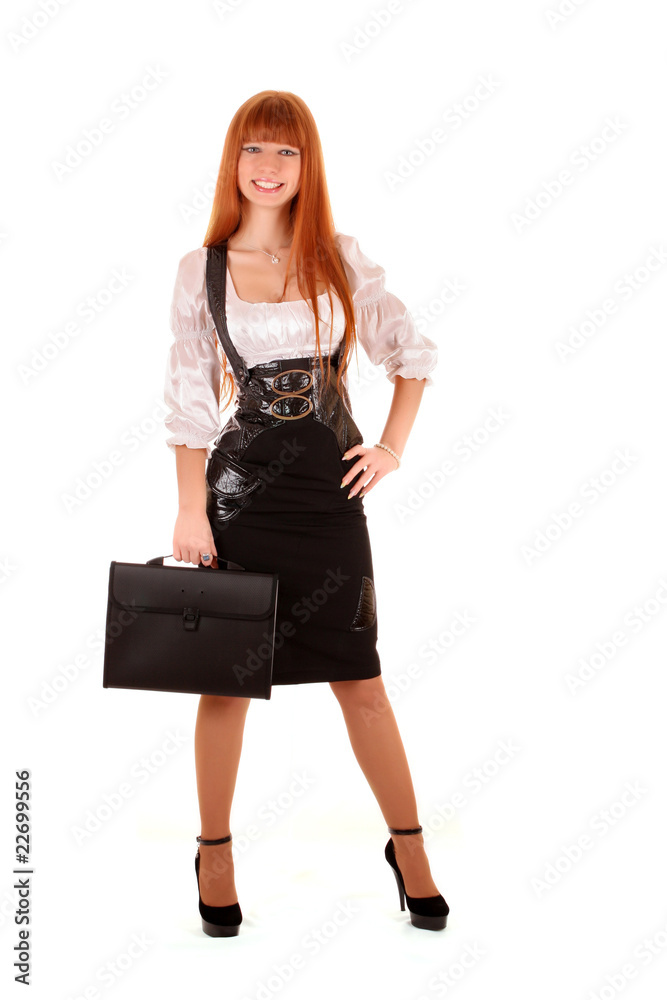 Smiling business woman isolated on white background Smiling business woman isolated on white background