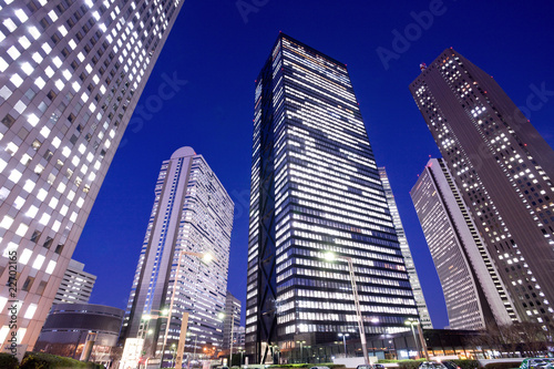 夜の新宿高層ビル街 © moonrise