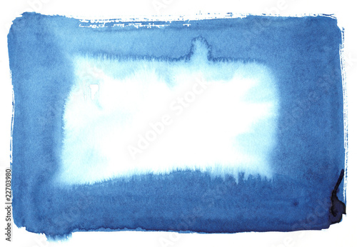 great blue watercolor background frame