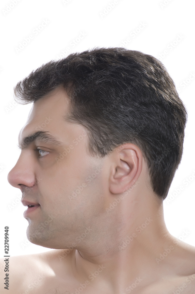 Fototapeta premium shave men close up on white