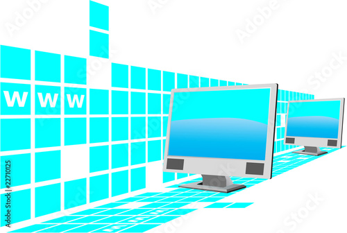 LCD with square background - vector