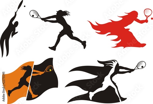 lawn tennis - silhouettes