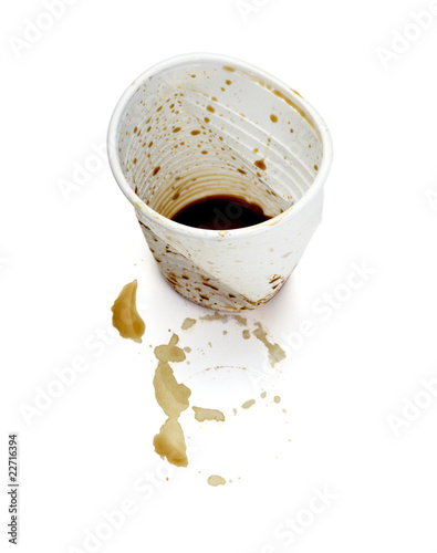 plastic cup of coffee dring beverage food office spilled messy