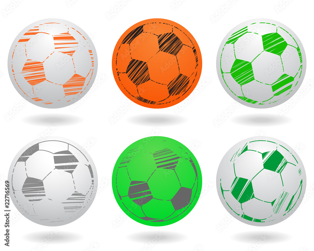 Soccer Balls Icon Set - vector Soccer Balls Icon Set - vector