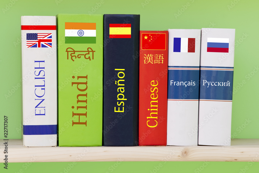 Naklejka premium Books/dictionaries of different languages