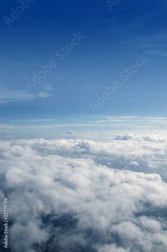 Fototapeta Naklejka Na Ścianę i Meble -  blue sky clouds view from aircarft airplane