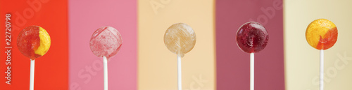 Lollipops on a Colorful Background