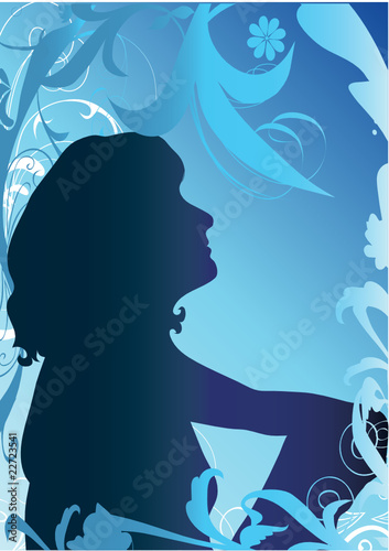 beautiful woman portrait with flowers