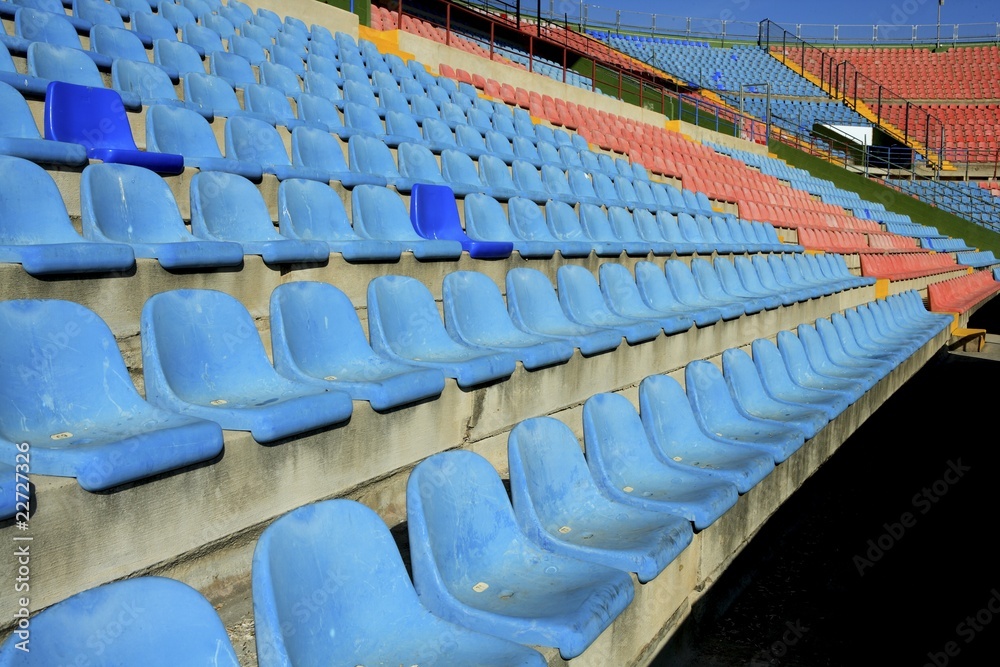 Naklejka premium aged seats in football stadium perspective