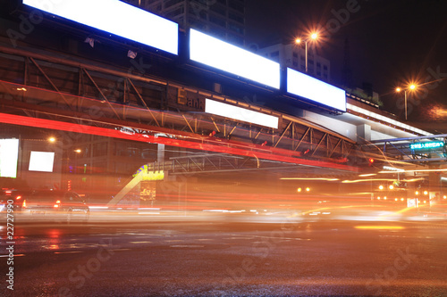 Urban night traffics view. Focus on the road. . © zhu difeng