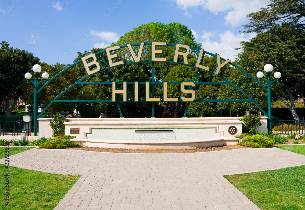 Naklejka premium Park w Beverly Hills w Kalifornii