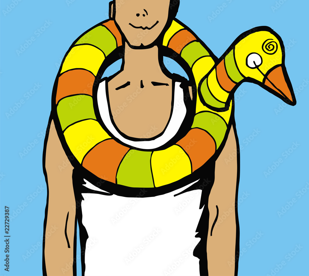 Naklejka premium Man on vacation