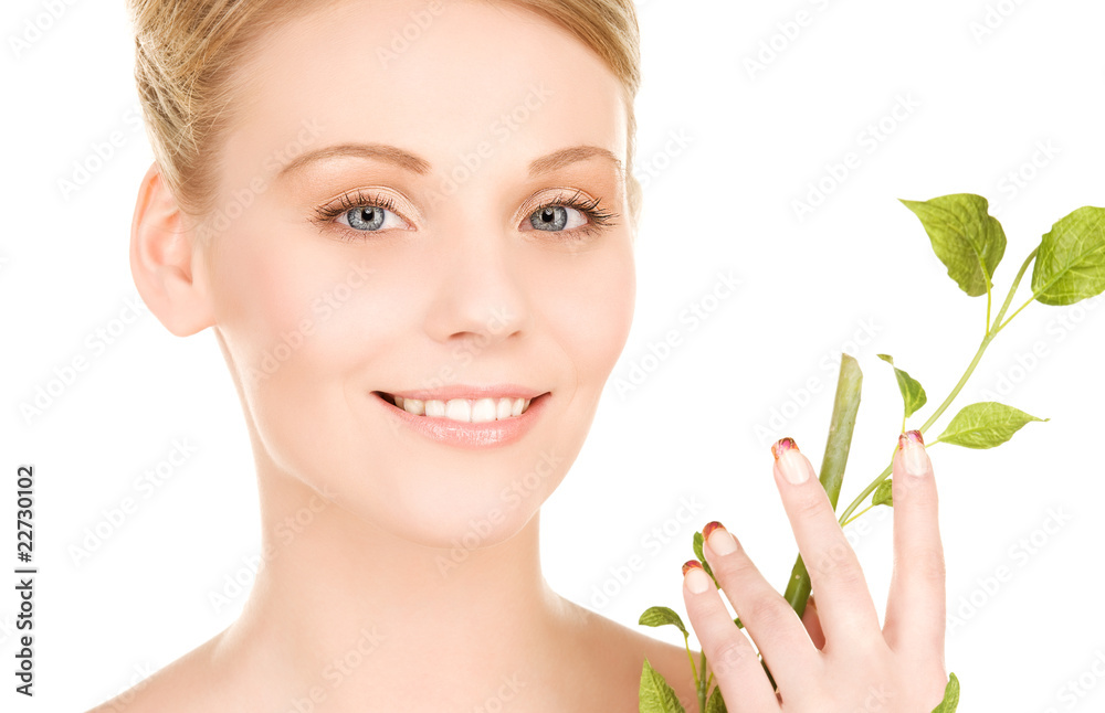 woman with sprout woman with sprout