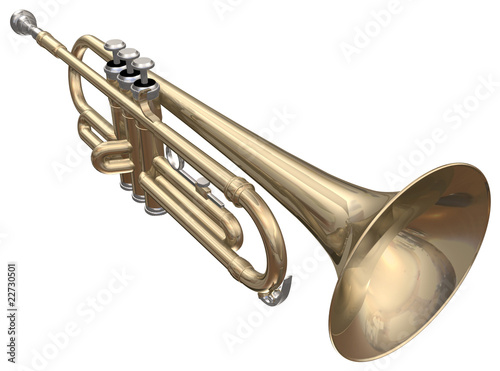 Isolated trumpet on a white background