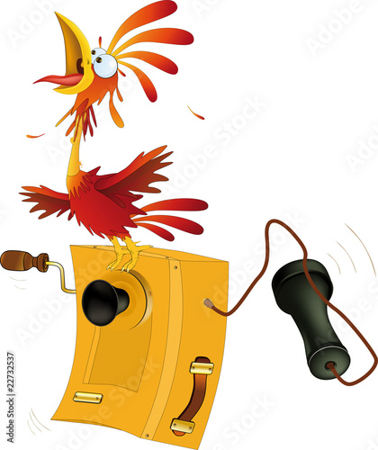 Cock and old phone