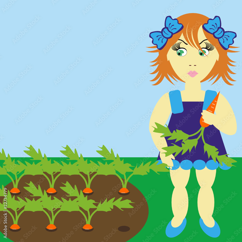 girl with carrot girl with carrot