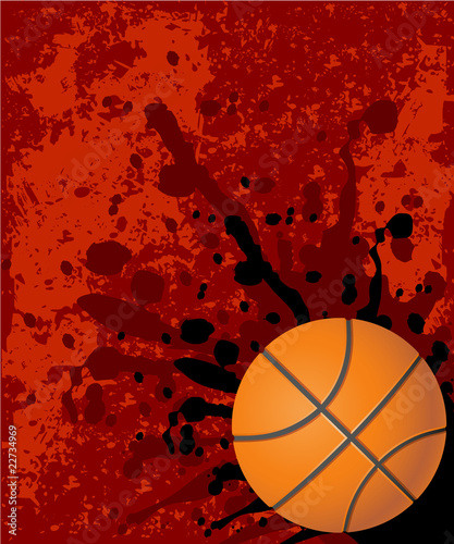 Grungy basketball background red © Giingerann