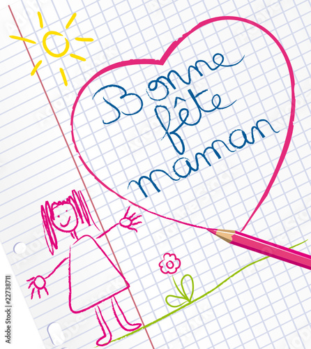 Bonne fête maman dessin enfant