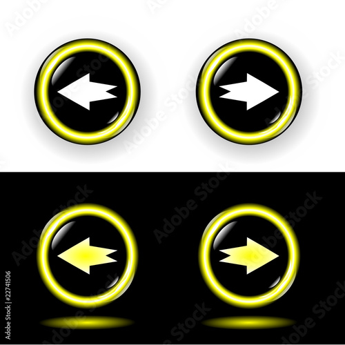 Free Download Buttons with gold a rim shone black - GFXLoad