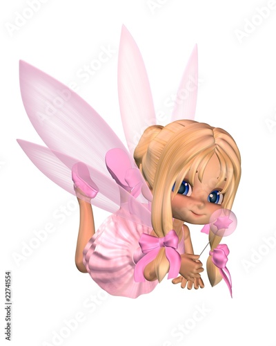 Cute Toon Ballerina Fairy in Pink - lounging