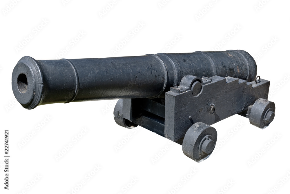 Old ship gun on a coastal position Old ship gun on a coastal position