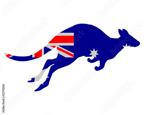 Nationalflagge von Australien mit Känguru