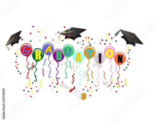 Ballons with Graduation on them,  to celebrate your great day!