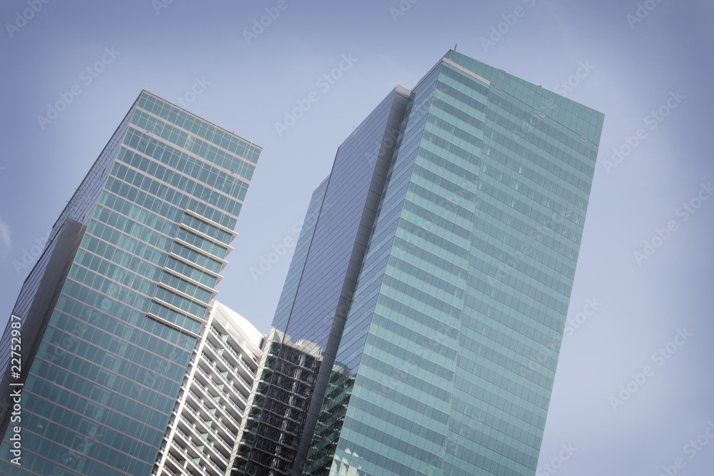 Buildings on a blue sky