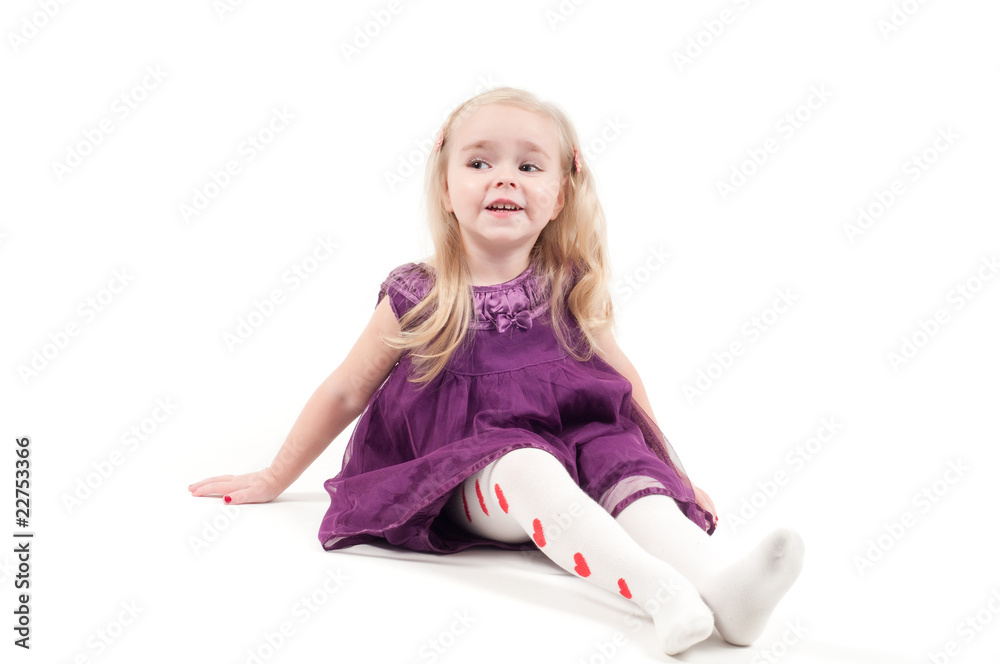 Studio shot of baby girl in gala dress Studio shot of baby girl in gala dress
