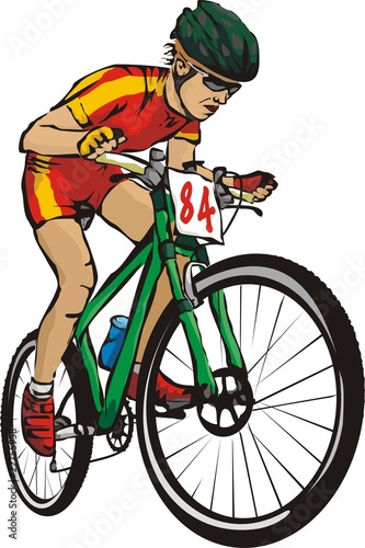 Fototapeta Naklejka Na Ścianę i Meble -  mountain cyclist