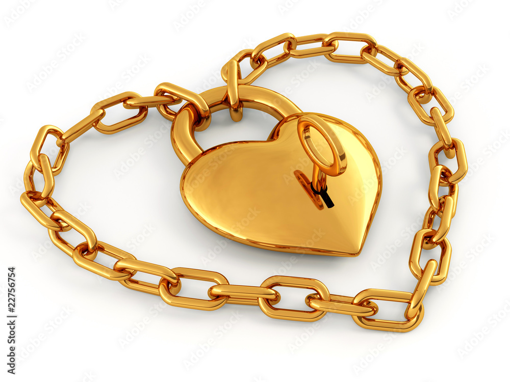 Chain with lock as heart
