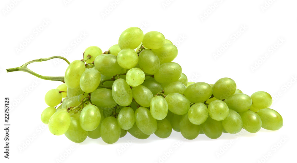 Green grapes isolated on white Green grapes isolated on white