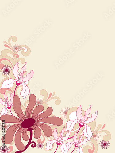 background with ornament and flowers