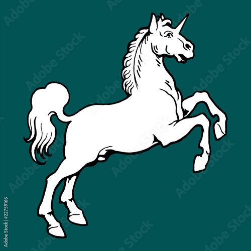 unicorn against blue