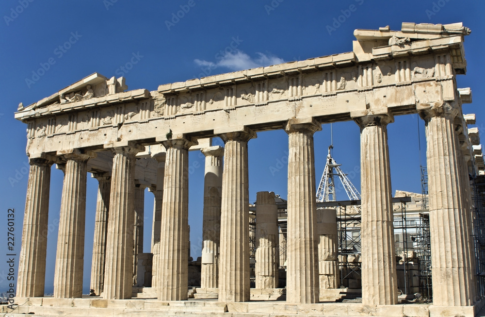 Parthenon temple at the Acropolis of Athens in Greece Parthenon temple at the Acropolis of Athens in Greece