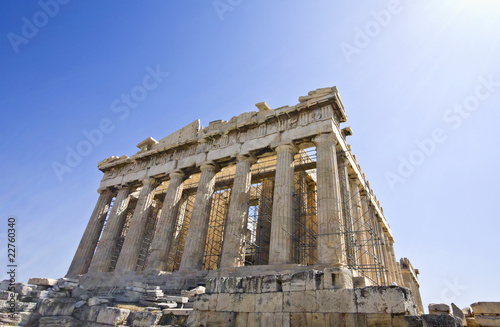 Parthenon temple at the Acropolis of Athens in Greece