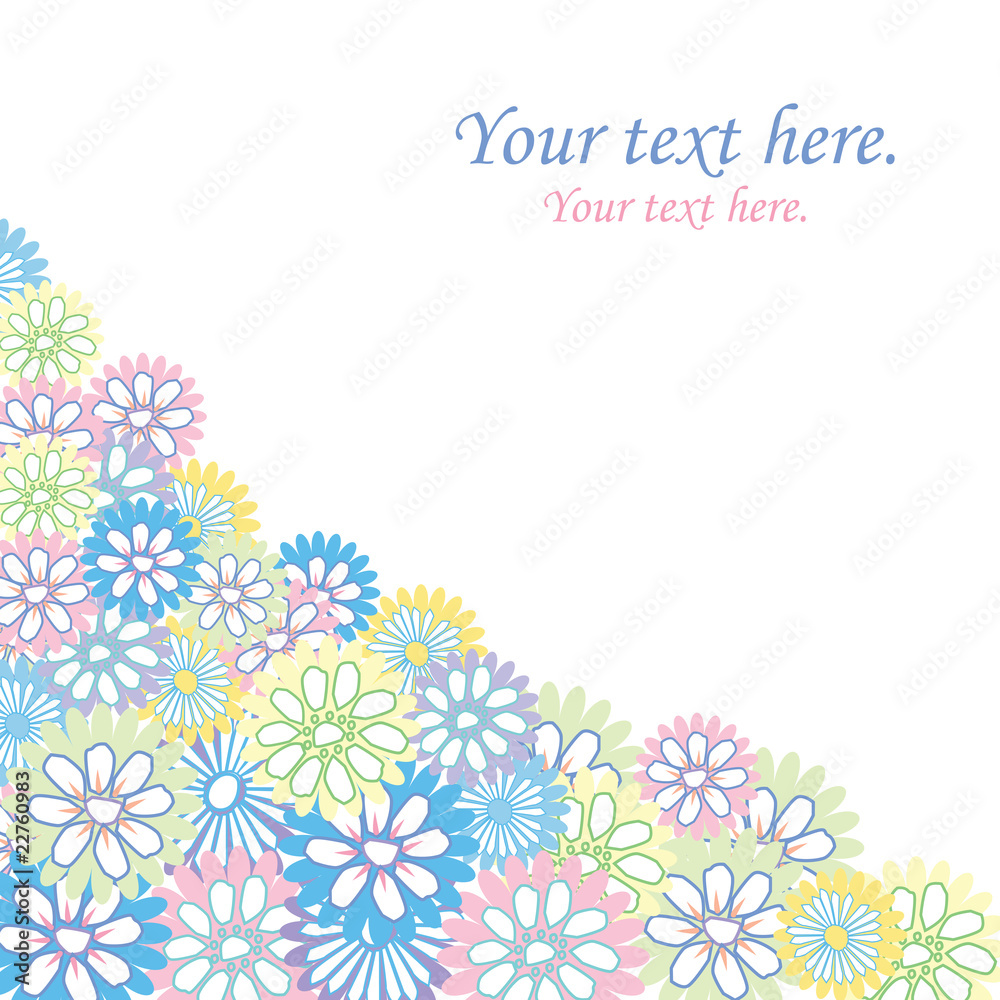 Floral card with sample text