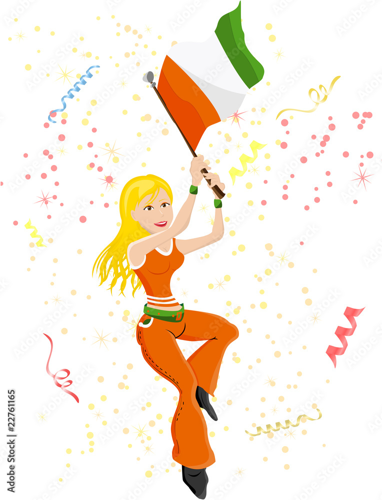 Ivory Coast Soccer Fan with flag Ivory Coast Soccer Fan with flag