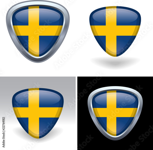 Swedish Flag Crest Button