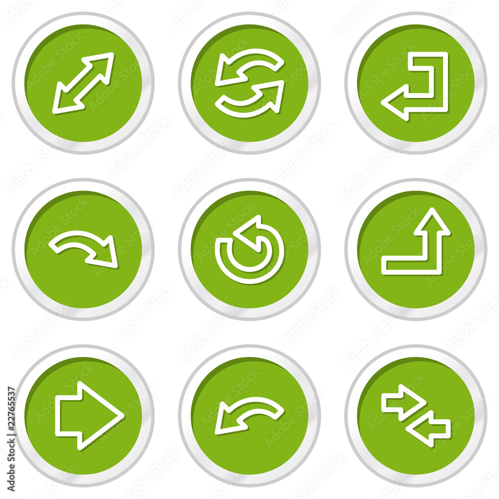 Arrows web icons set 1, green circle buttons Arrows web icons set 1, green circle buttons