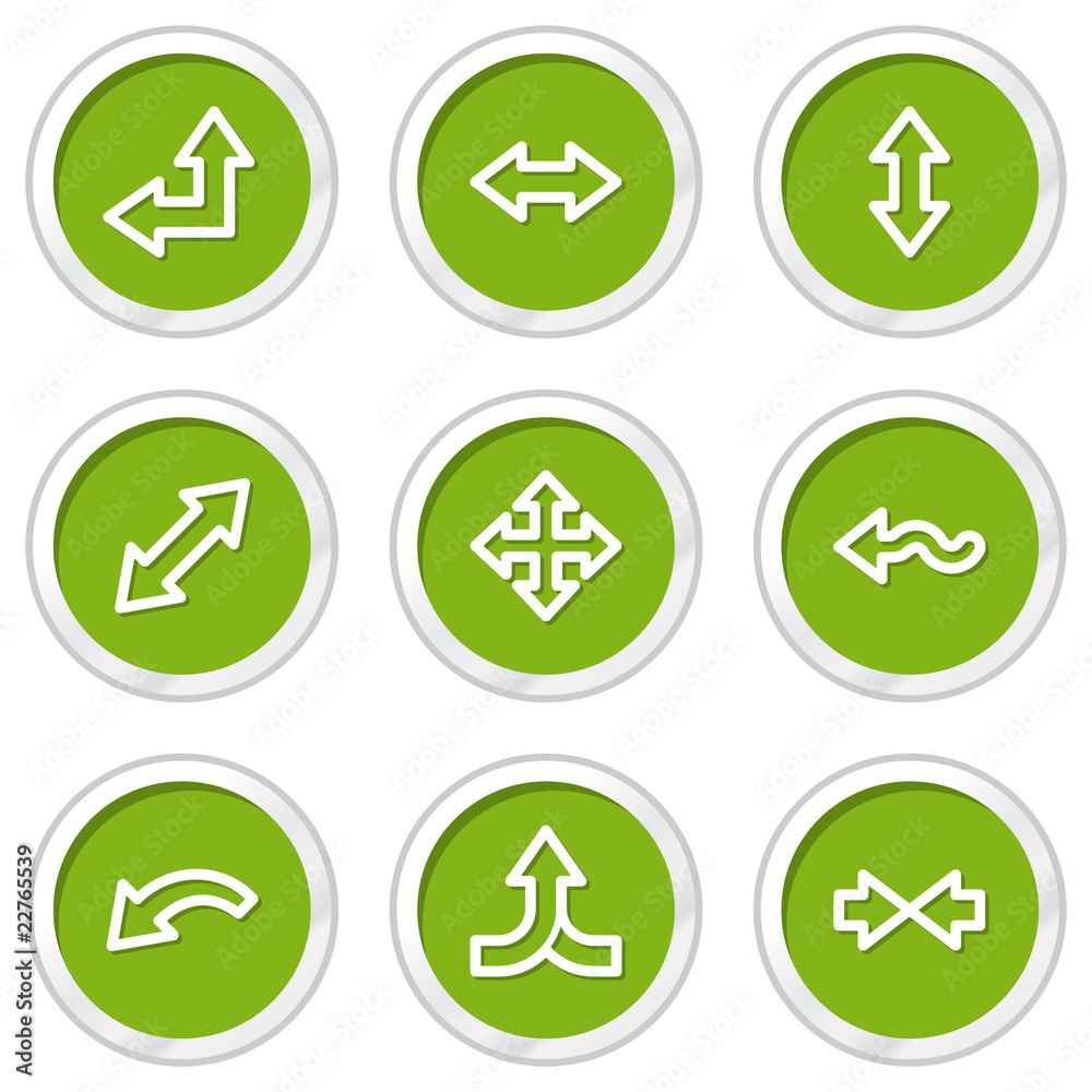 Arrows web icons set 2, green circle buttons Arrows web icons set 2, green circle buttons