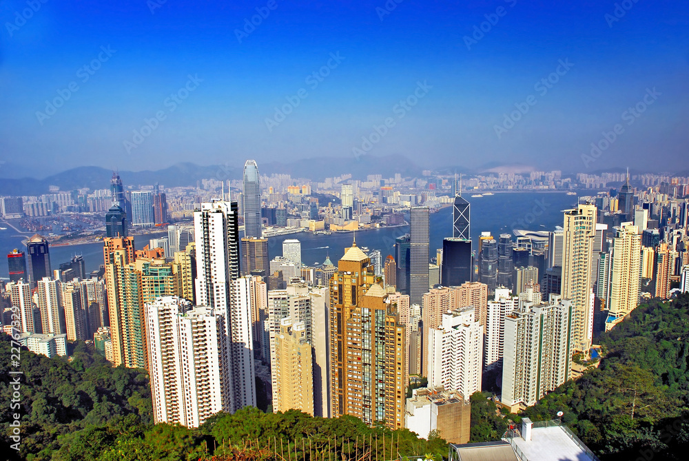 Obraz premium China, Hong Kong cityscape from the Peak