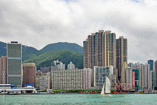 China, Hong Kong waterfront buildings