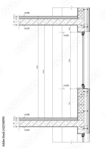 Construction drawing - cross section of a window.